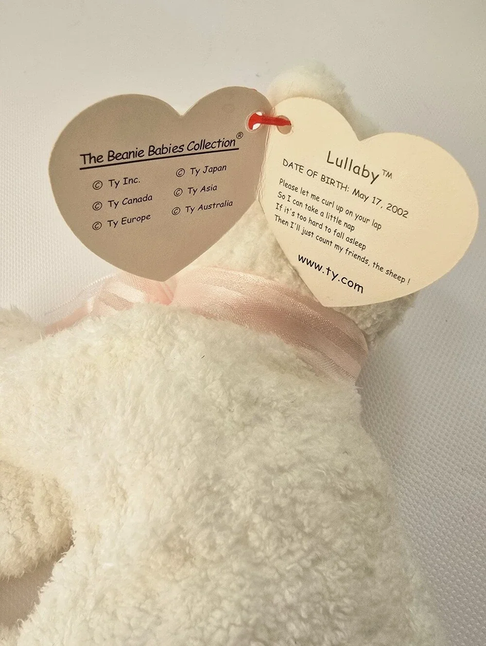 Ty Beanie Baby Lullaby Lamb 2002 Retired White Plush Original Tags